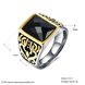 Wholesale Euramerican fashion Vintage square black Zircon Stone Finger Rings For Men Male 18K gold Stainless Steel jewelry Charm Gift  TGSTR116 0 small
