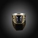 Wholesale Euramerican fashion Vintage square black Zircon Stone Finger Rings For Men Male 18K gold Stainless Steel jewelry Charm Gift  TGSTR116 1 small