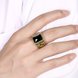 Wholesale Euramerican fashion Vintage square black Zircon Stone Finger Rings For Men Male 18K gold Stainless Steel jewelry Charm Gift  TGSTR116 4 small