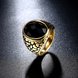Wholesale Euramerican fashion Vintage oval black Zircon Stone Finger Rings For Men Male 18K gold Stainless Steel jewelry Charm Gift  TGSTR123 3 small