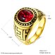 Wholesale Euramerican fashion Vintage big round red Zircon Stone Finger Rings For Men Male 18K gold Stainless Steel jewelry Charm Gift  TGSTR125 0 small