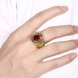 Wholesale Euramerican fashion Vintage big round red Zircon Stone Finger Rings For Men Male 18K gold Stainless Steel jewelry Charm Gift  TGSTR125 4 small