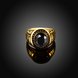 Wholesale Euramerican fashion Vintage oval black Zircon Stone Finger Rings For Men Male 18K gold Stainless Steel jewelry Charm Gift  TGSTR126 1 small