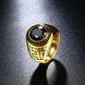 Wholesale Euramerican fashion Vintage oval black Zircon Stone Finger Rings For Men Male 18K gold Stainless Steel jewelry Charm Gift  TGSTR126 3 small