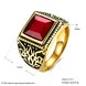 Wholesale Euramerican Fashion Vintage Square Red zircon Stone Signet Ring Men Antique Gold Wedding Band jewelry  TGSTR003 0 small