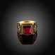 Wholesale Euramerican Fashion Vintage Square Red zircon Stone Signet Ring Men Antique Gold Wedding Band jewelry  TGSTR003 1 small