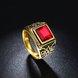 Wholesale Euramerican Fashion Vintage Square Red zircon Stone Signet Ring Men Antique Gold Wedding Band jewelry  TGSTR003 2 small