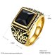 Wholesale Hot sale Euramerican Fashion Vintage big Square black zircon Stone Signet Ring Men 18K Antique Gold Wedding Band jewelry TGSTR059 0 small