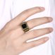 Wholesale Hot sale Euramerican Fashion Vintage big Square black zircon Stone Signet Ring Men 18K Antique Gold Wedding Band jewelry TGSTR059 4 small