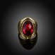 Wholesale Euramerican fashion Vintage big oval red Zircon Stone Finger Rings For Men Male 18K gold Stainless Steel jewelry Charm Gift  TGSTR129 1 small