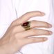 Wholesale Euramerican fashion Vintage big oval red Zircon Stone Finger Rings For Men Male 18K gold Stainless Steel jewelry Charm Gift  TGSTR129 4 small