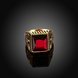 Wholesale Hot sale Euramerican Fashion Vintage Square big Red zircon Stone Signet Ring Men 18K Antique Gold Wedding Band jewelry  TGSTR132 1 small