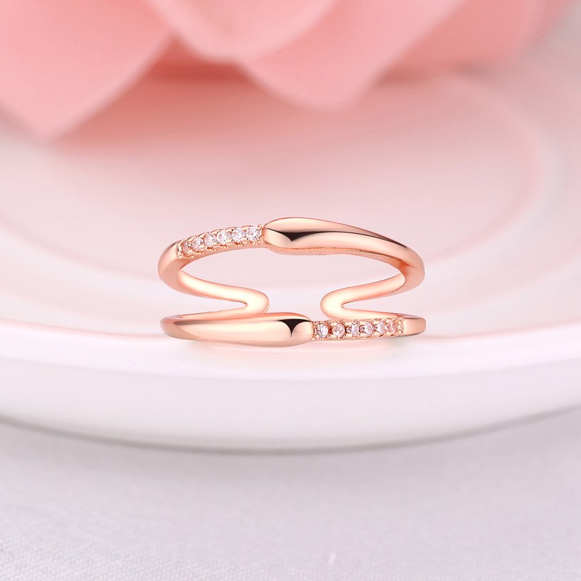 Wholesale Trendy Rose Gold Water Drop CZ Ring TGGPR1218 1