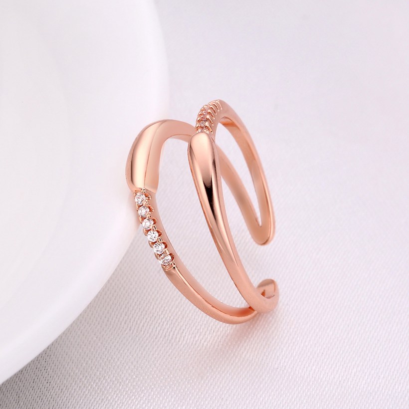 Wholesale Trendy Rose Gold Water Drop CZ Ring TGGPR1218 2