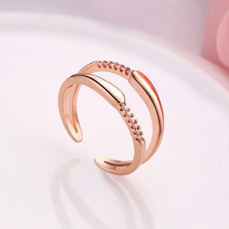 Wholesale Trendy Rose Gold Water Drop CZ Ring TGGPR1218 3
