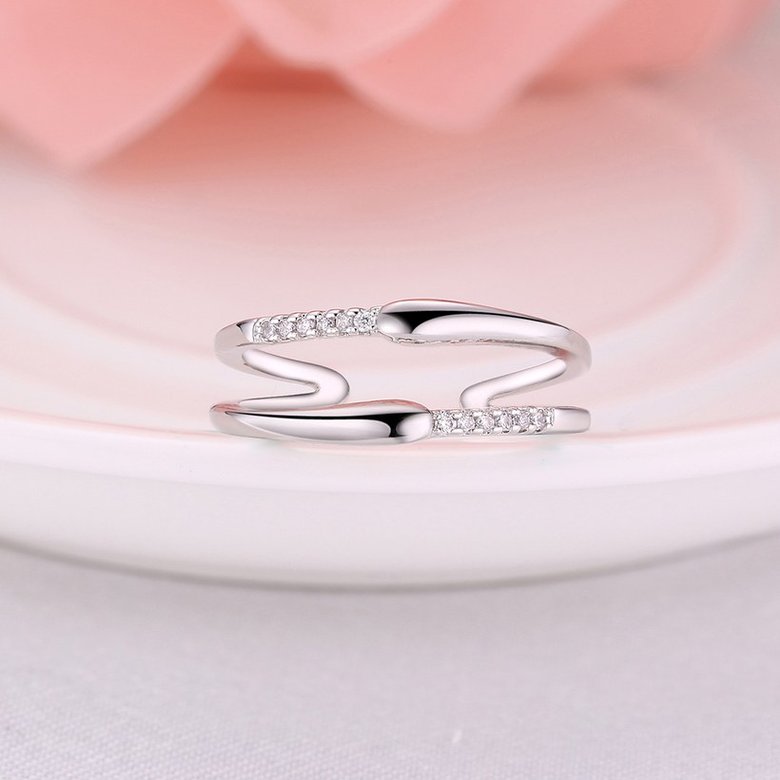 Wholesale Trendy Platinum Water Drop CZ Ring TGGPR1225 1