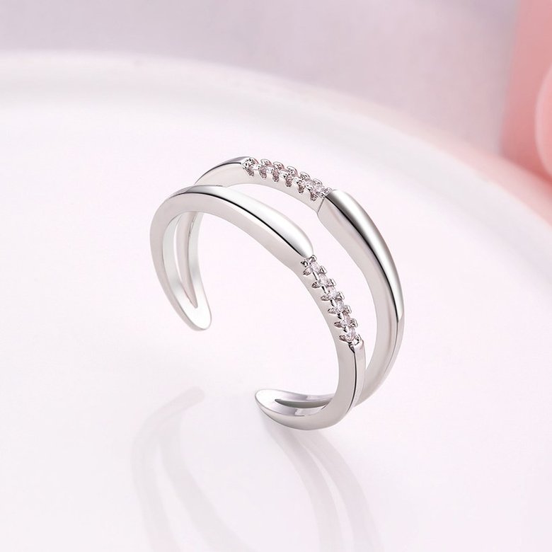 Wholesale Trendy Platinum Water Drop CZ Ring TGGPR1225 3