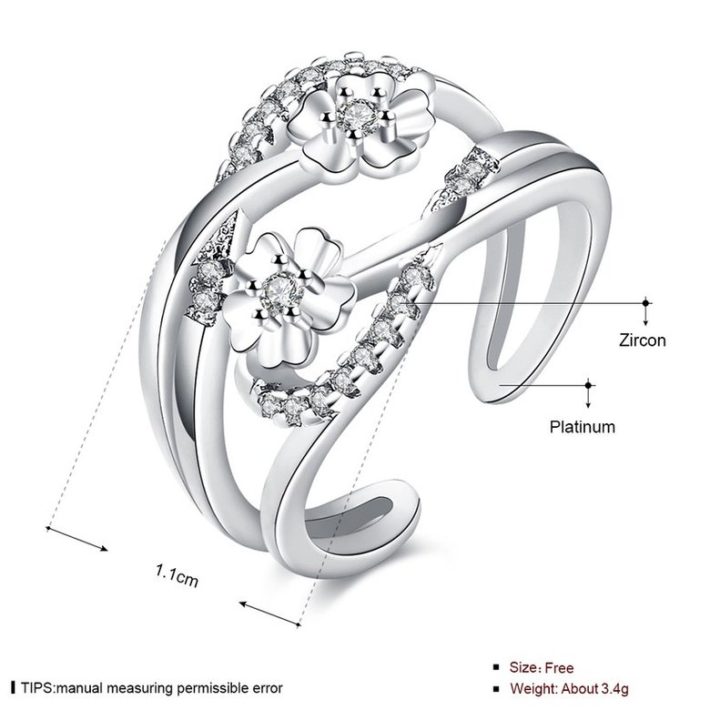 Wholesale Trendy Platinum Plant CZ Ring TGGPR1468 0