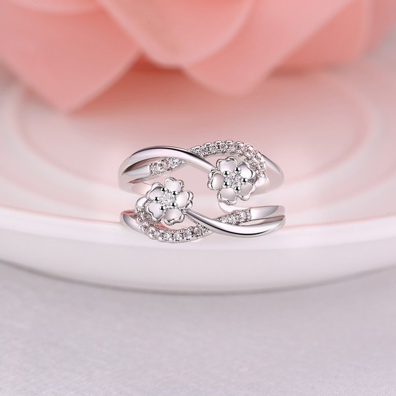 Wholesale Trendy Platinum Plant CZ Ring TGGPR1468 1