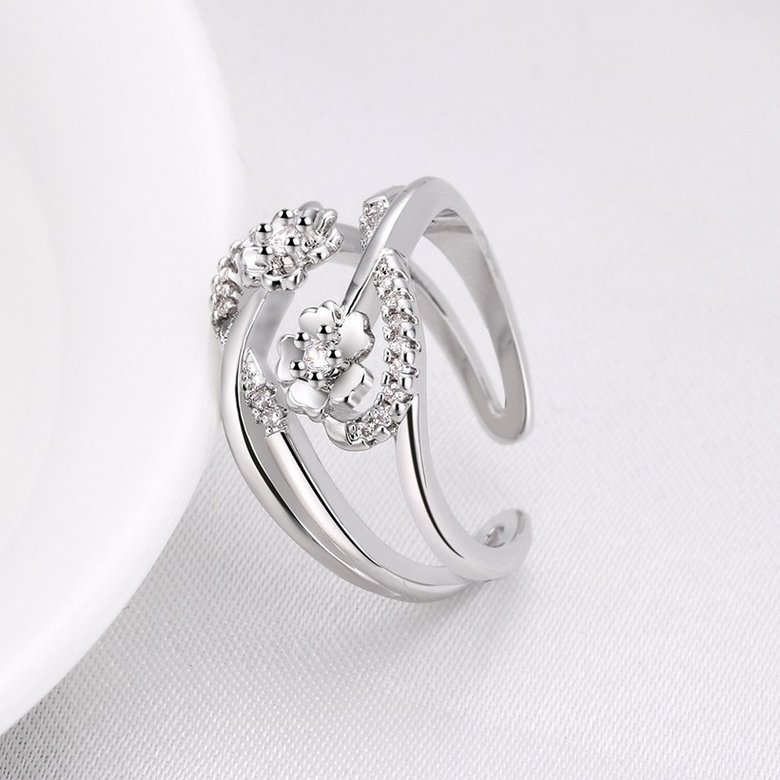 Wholesale Trendy Platinum Plant CZ Ring TGGPR1468 2