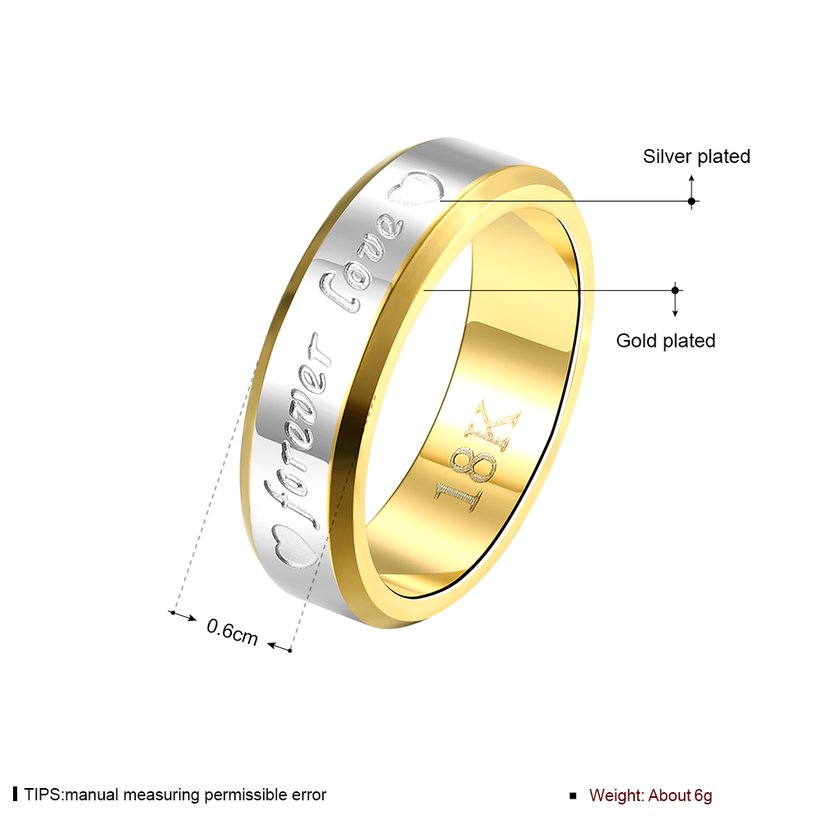Wholesale Classic Simple Stylish male Jewelry Carve letters Round Gold Ring TGGPR308 0