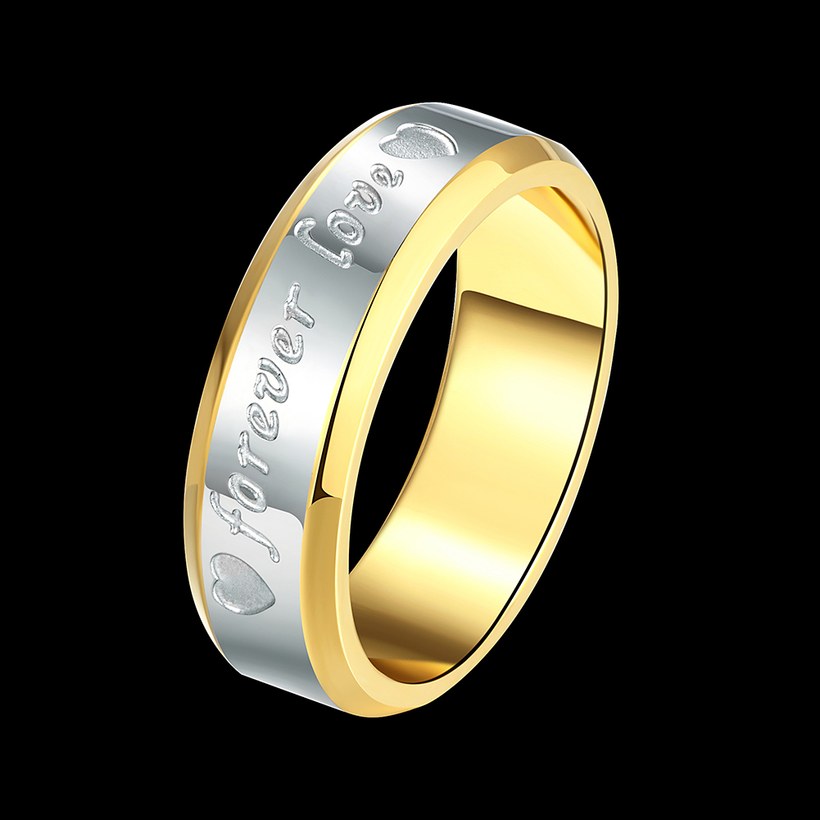 Wholesale Classic Simple Stylish male Jewelry Carve letters Round Gold Ring TGGPR308 2