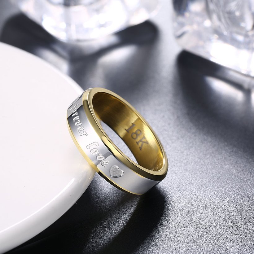 Wholesale Classic Simple Stylish male Jewelry Carve letters Round Gold Ring TGGPR308 3