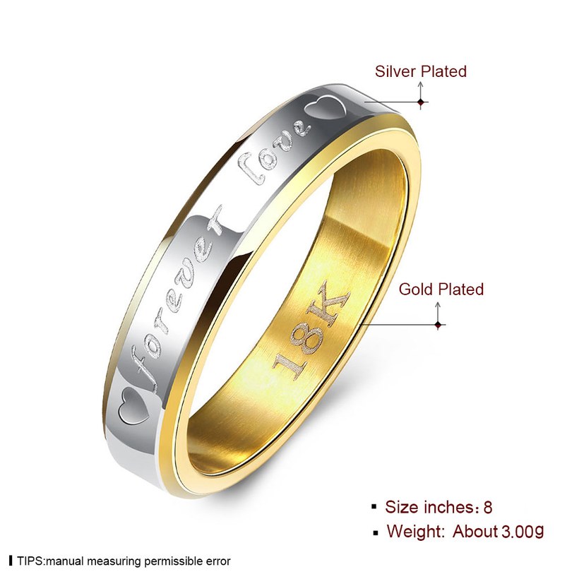 Wholesale Classic Simple Stylish male Jewelry Carve letters Round Gold Ring TGGPR316 1