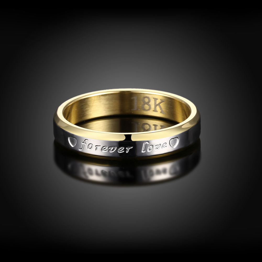 Wholesale Classic Simple Stylish male Jewelry Carve letters Round Gold Ring TGGPR316 2