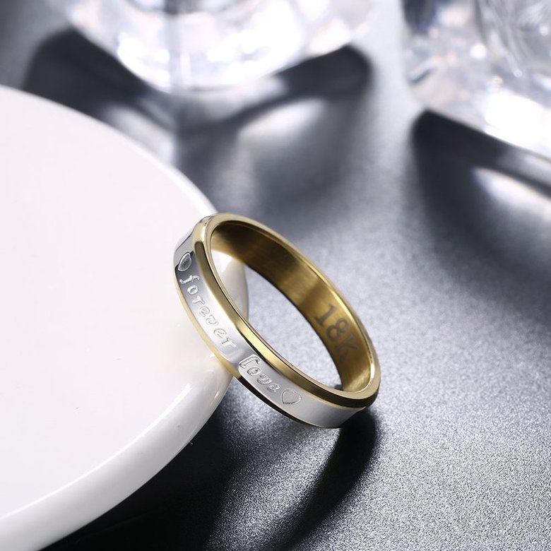 Wholesale Classic Simple Stylish male Jewelry Carve letters Round Gold Ring TGGPR316 4