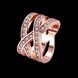 Wholesale Trendy Rose Gold Geometric White Crystal Ring TGGPR764 0 small