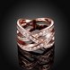 Wholesale Trendy Rose Gold Geometric White Crystal Ring TGGPR764 2 small