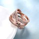 Wholesale Trendy Rose Gold Geometric White Crystal Ring TGGPR764 3 small
