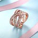 Wholesale Trendy Rose Gold Geometric White Crystal Ring TGGPR764 4 small