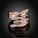 Wholesale Trendy Rose Gold Geometric White Rhinestone Ring TGGPR776 2 small