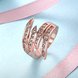 Wholesale Trendy Rose Gold Geometric White Rhinestone Ring TGGPR776 4 small