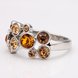 Wholesale Classic Platinum Round Brown Rhinestone Ring TGGPR807 0 small