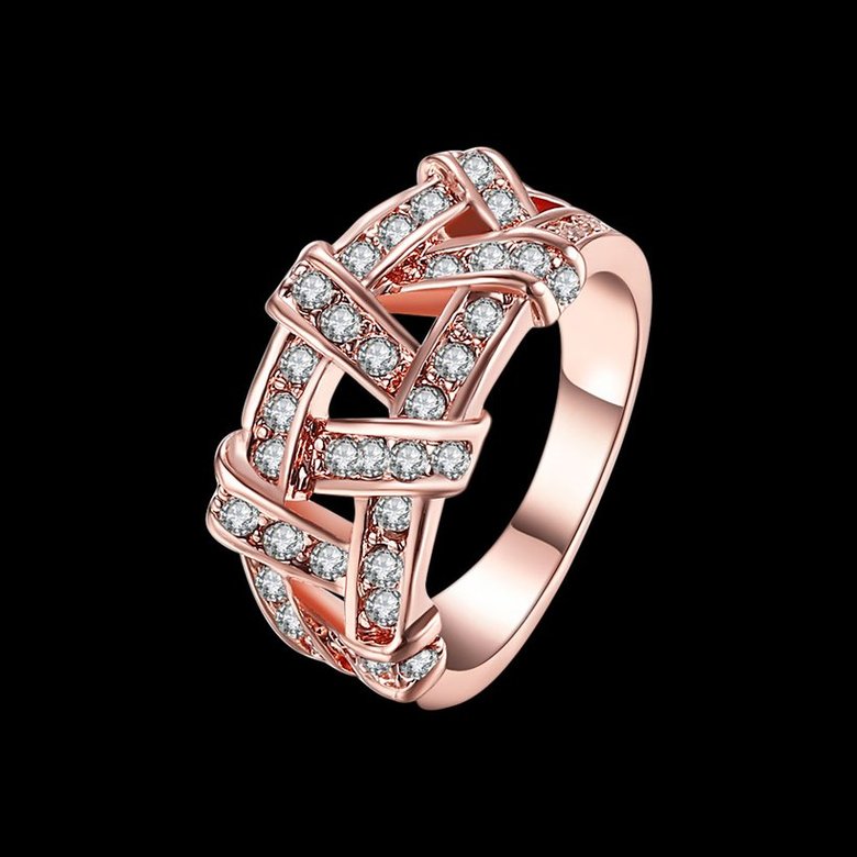 Wholesale Trendy Rose Gold White Rhinestone Ring TGGPR851 0