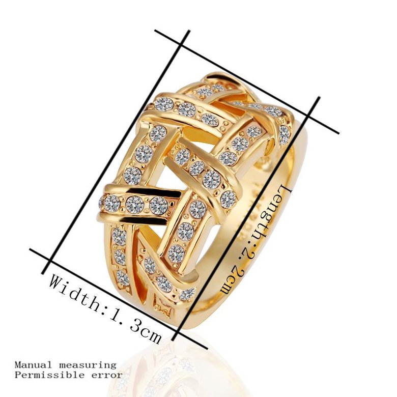 Wholesale Trendy 24K Gold White Rhinestone Ring TGGPR860 4