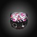 Wholesale Trendy Platinum Geometric Pink Rhinestone Ring TGGPR887 2 small