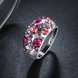 Wholesale Trendy Platinum Geometric Pink Rhinestone Ring TGGPR887 3 small
