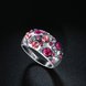 Wholesale Trendy Platinum Geometric Pink Rhinestone Ring TGGPR887 4 small