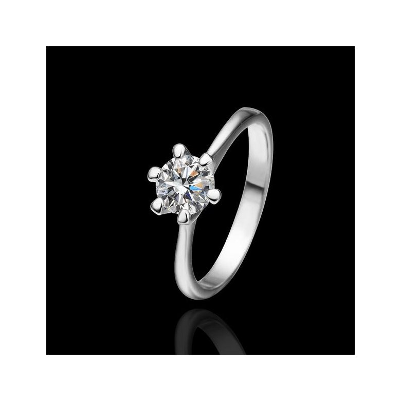 Wholesale Romantic Platinum Geometric CZ Ring TGGPR1042 1