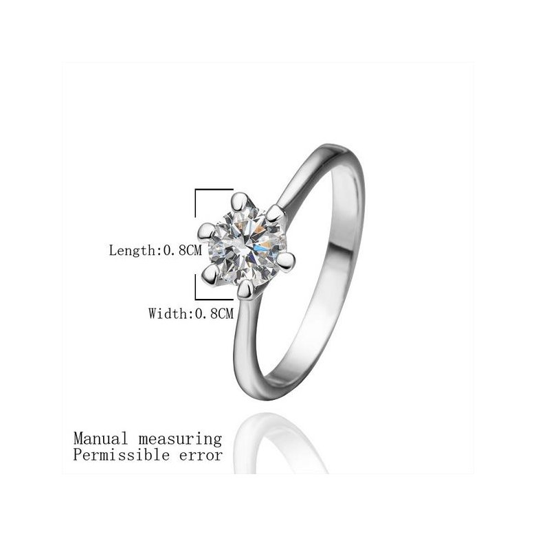 Wholesale Romantic Platinum Geometric CZ Ring TGGPR1042 2