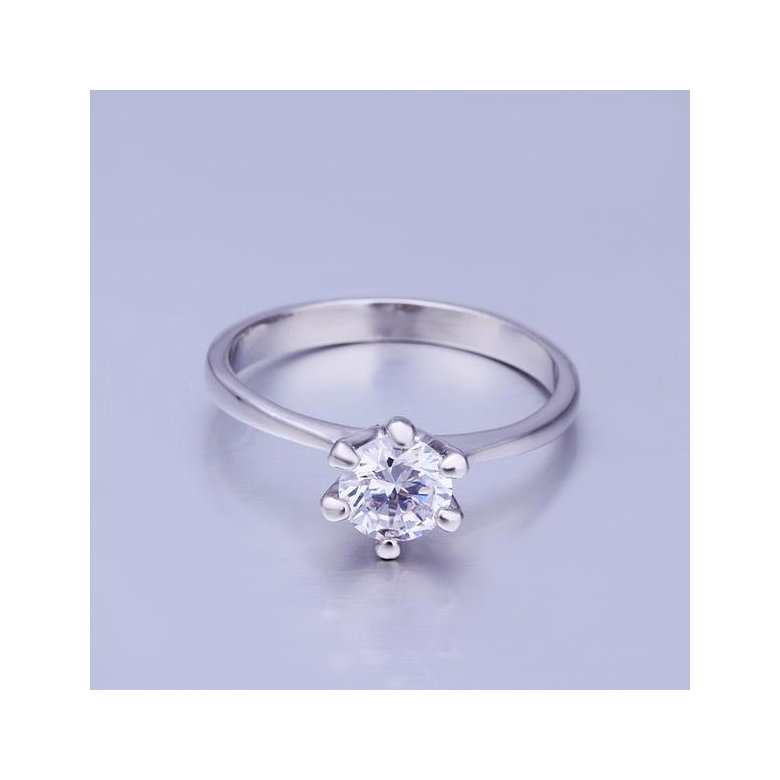 Wholesale Romantic Platinum Geometric CZ Ring TGGPR1042 3