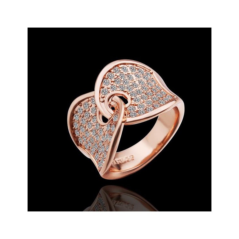 Wholesale Trendy Rose Gold Geometric White Rhinestone Ring TGGPR1048 0