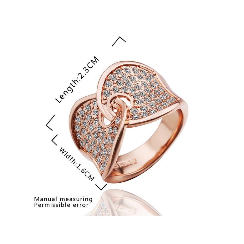 Wholesale Trendy Rose Gold Geometric White Rhinestone Ring TGGPR1048 1