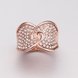 Wholesale Trendy Rose Gold Geometric White Rhinestone Ring TGGPR1048 2 small
