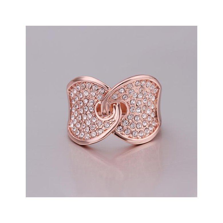 Wholesale Trendy Rose Gold Geometric White Rhinestone Ring TGGPR1048 3