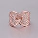 Wholesale Trendy Rose Gold Geometric White Rhinestone Ring TGGPR1048 3 small